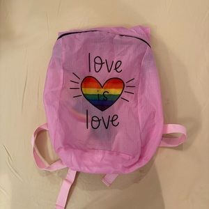 LOV IS LOVE Pride Pink & Rainbow Backpack